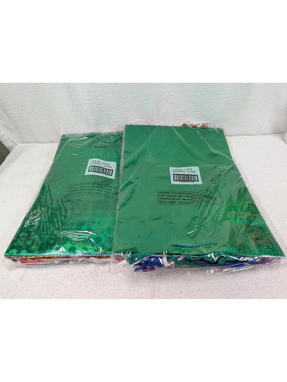 Foil Type Gift Bags - Two 12 Packs (24 bags) - 18 in x 12 in x 4 in